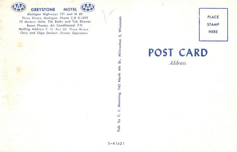 Greystone Motel - Old Postcard (newer photo)